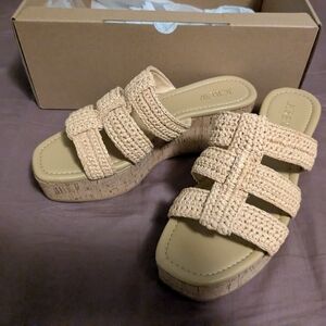 J. Crew Beige Woven Platform Sandals